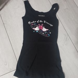 Nwot full tilt black ribbed center of the universe tank top sz medium crown